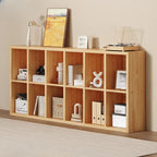 Simple Horizontal Short Natural Wood 2 Shelves Bookcase