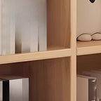 Simple Horizontal Short Natural Wood 2 Shelves Bookcase
