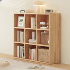 Simple Horizontal Short Natural Wood 2 Shelves Bookcase