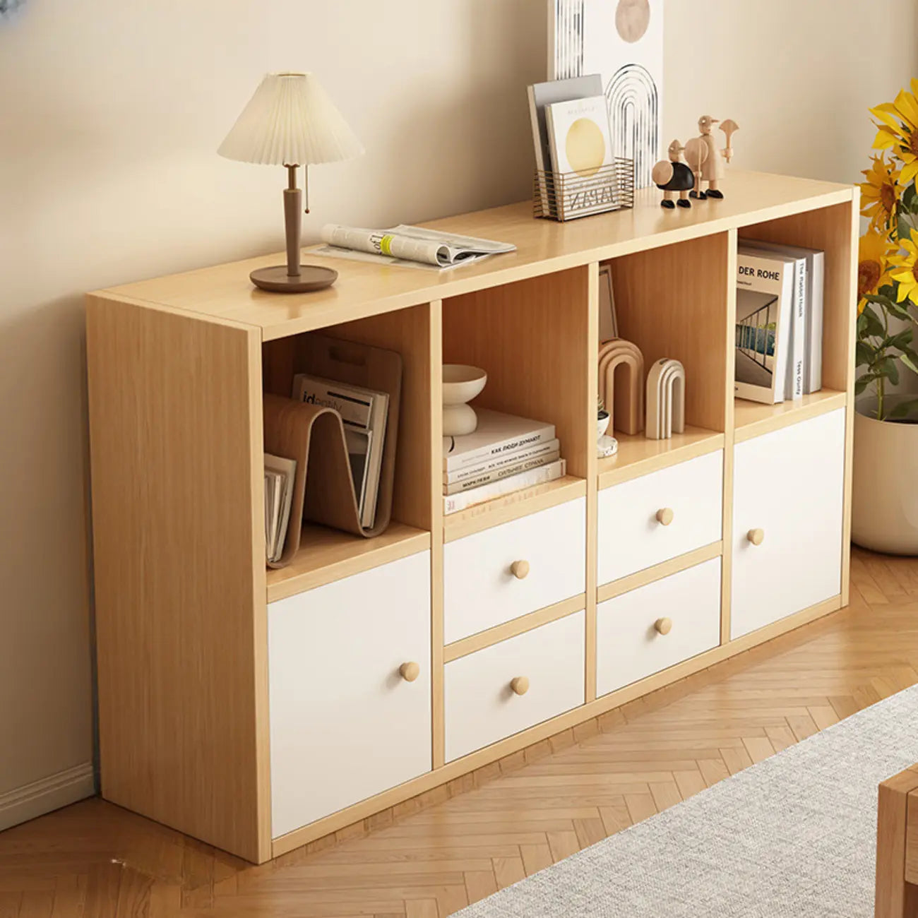 Modern Wooden Compact Office Storage Withe Bookcase