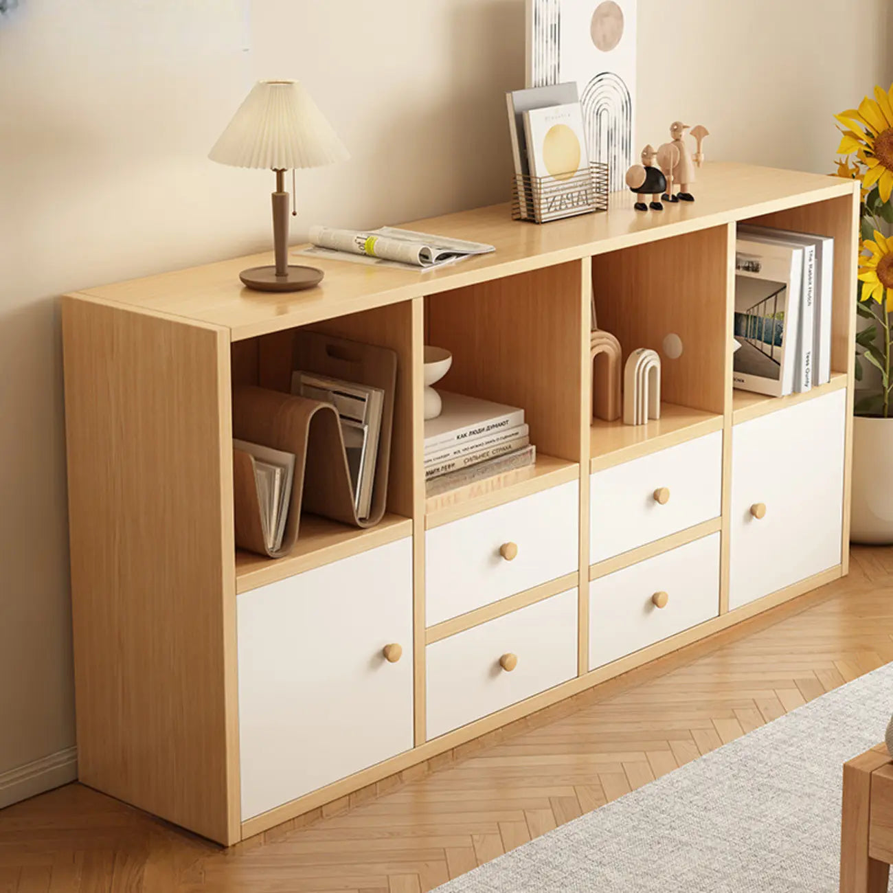 Modern Wooden Compact Office Storage Withe Bookcase