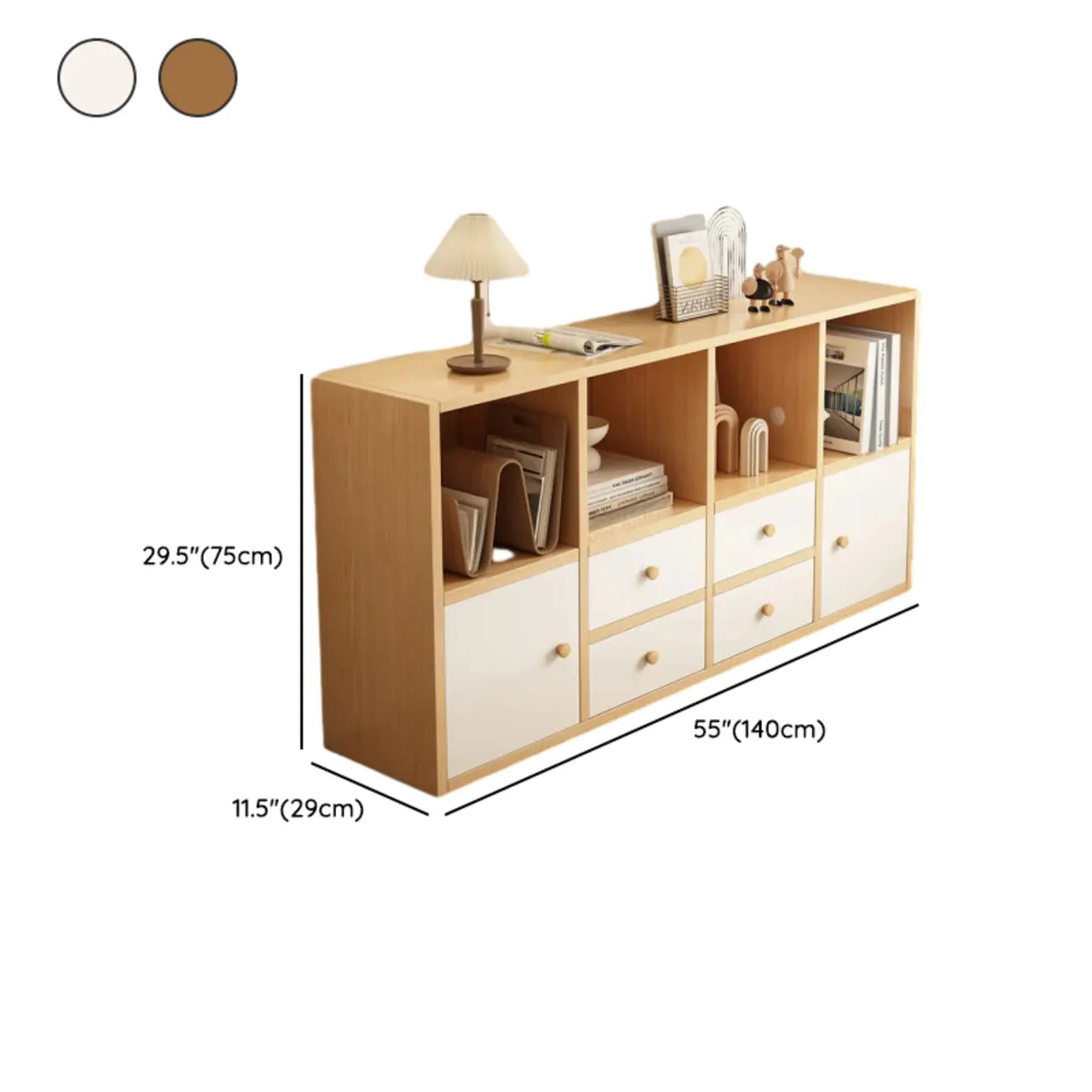 Modern Wooden Compact Office Storage Withe Bookcase