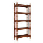 Traditional Etagere Brown Wooden Bookshelf 5-Tier
