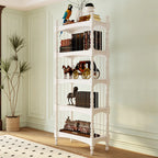 Traditional Etagere Brown Wooden Bookshelf 5-Tier