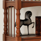 Traditional Etagere Brown Wooden Bookshelf 5-Tier