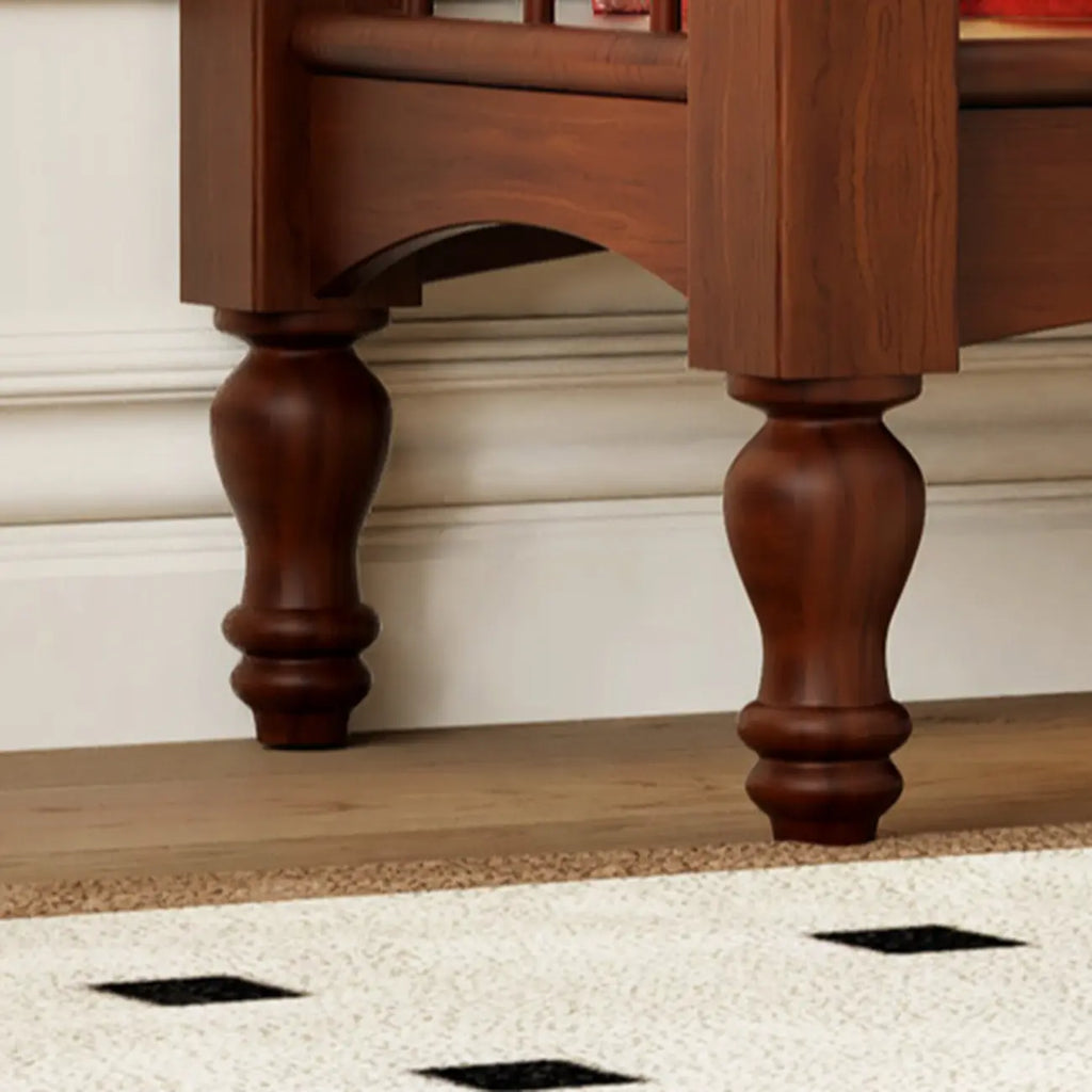 Traditional Etagere Brown Wooden Bookshelf 5-Tier