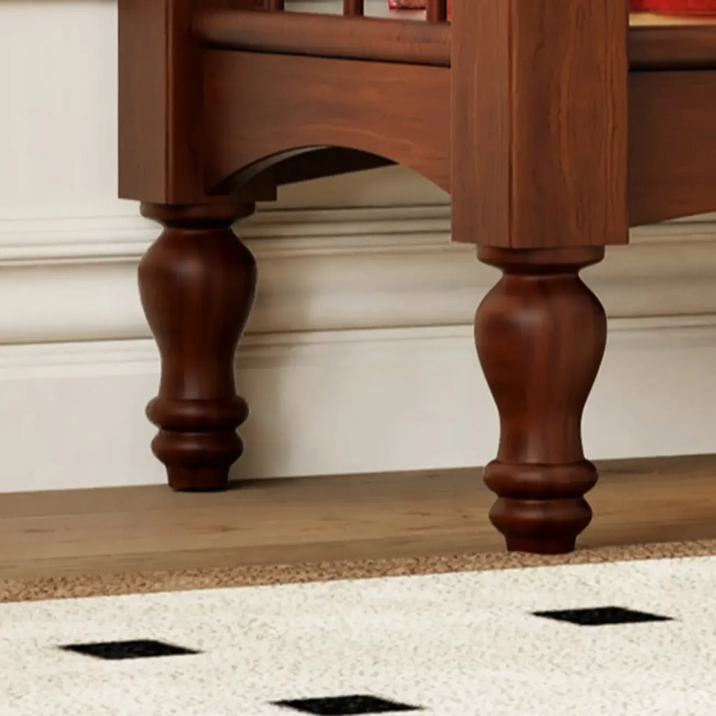 Traditional Etagere Brown Wooden Bookshelf 5-Tier