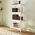 Traditional Etagere Brown Wooden Bookshelf 5-Tier