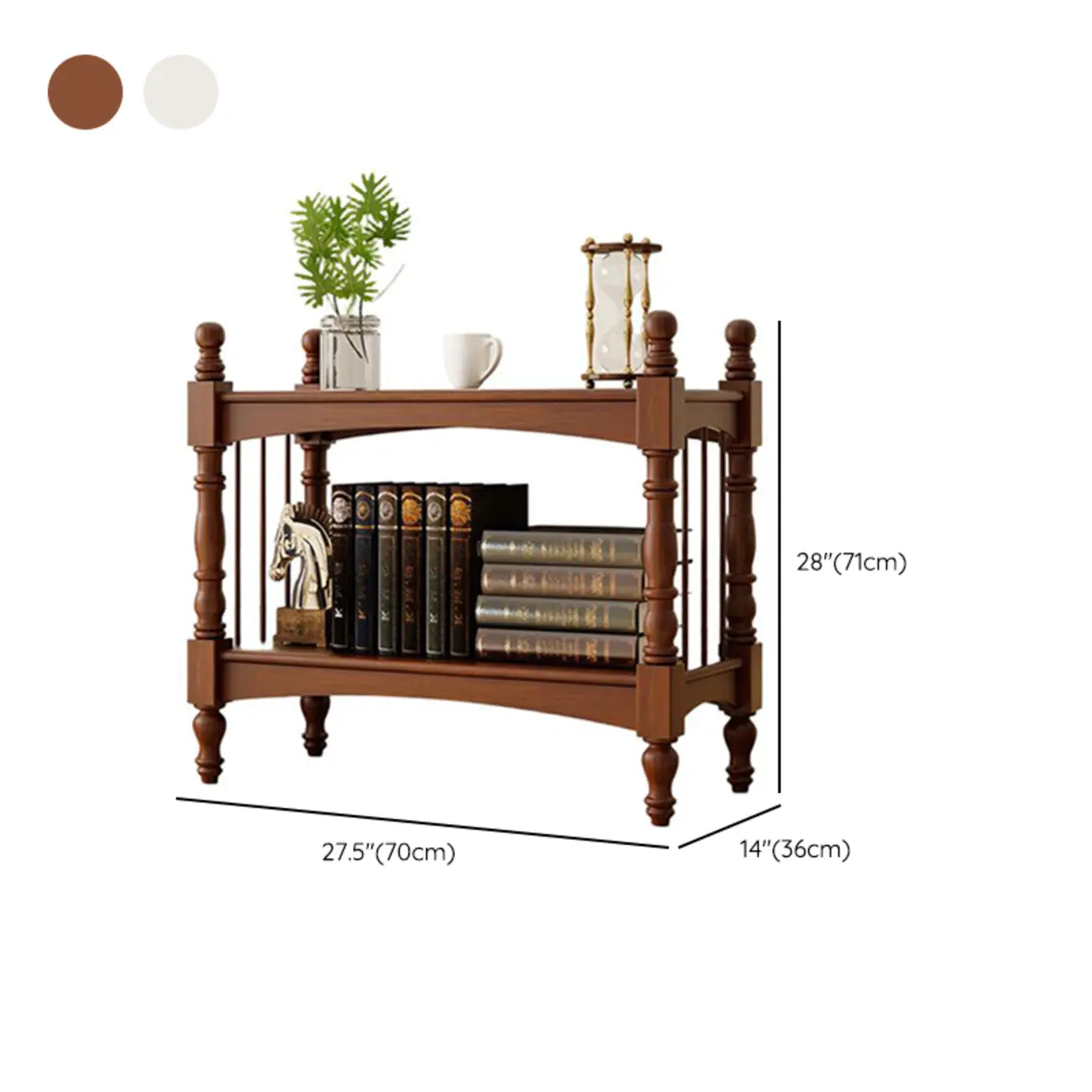 Traditional Etagere Brown Wooden Bookshelf 5-Tier