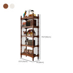 Traditional Etagere Brown Wooden Bookshelf 5-Tier