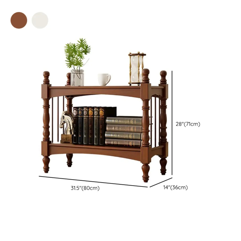 Traditional Etagere Brown Wooden Bookshelf 5-Tier