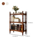 Traditional Etagere Brown Wooden Bookshelf 5-Tier