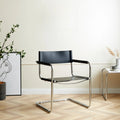 Modern Stainless Steel Open Back Arm Dining Chair