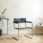 Modern Stainless Steel Open Back Arm Dining Chair