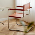 Modern Stainless Steel Open Back Arm Dining Chair