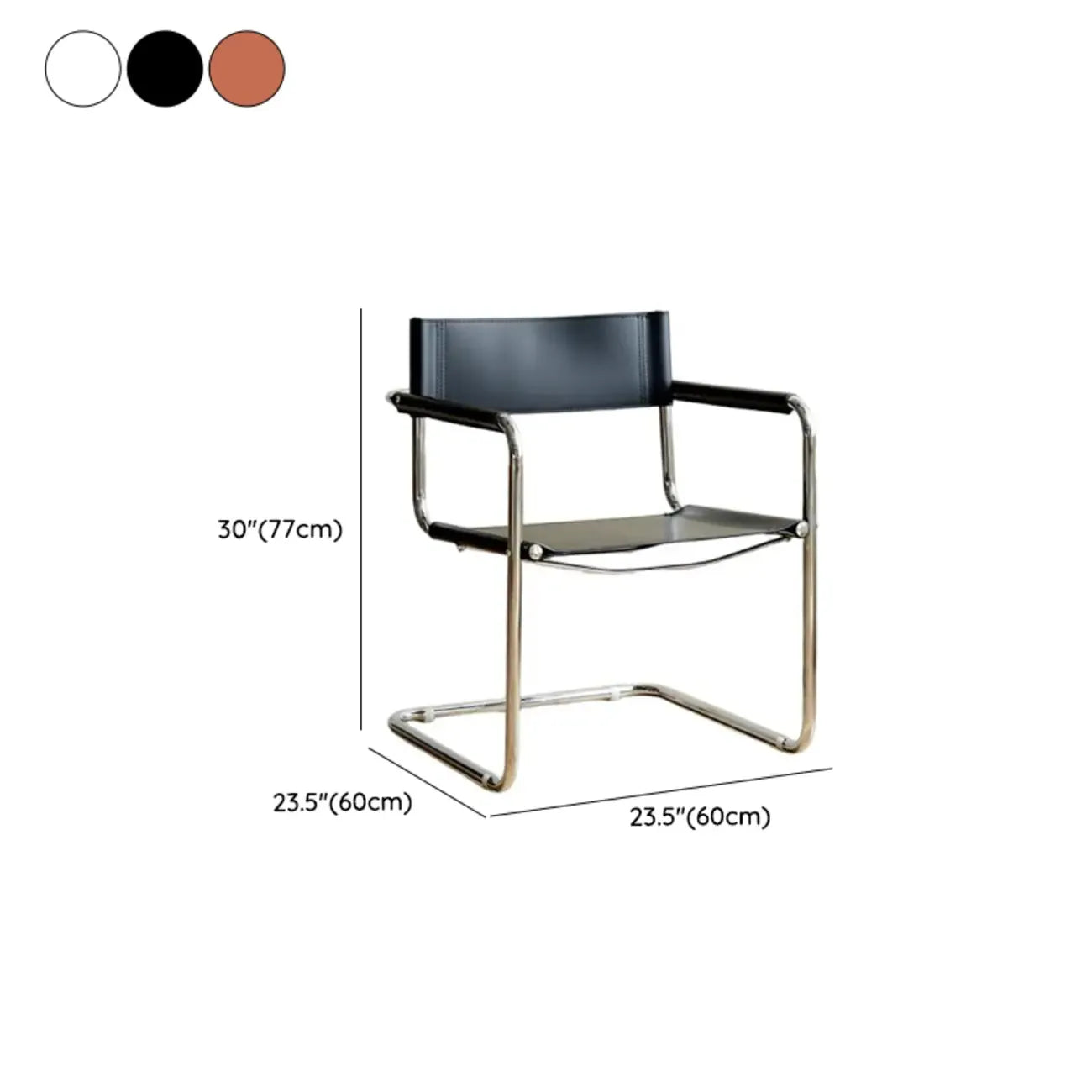 Modern Stainless Steel Open Back Arm Dining Chair