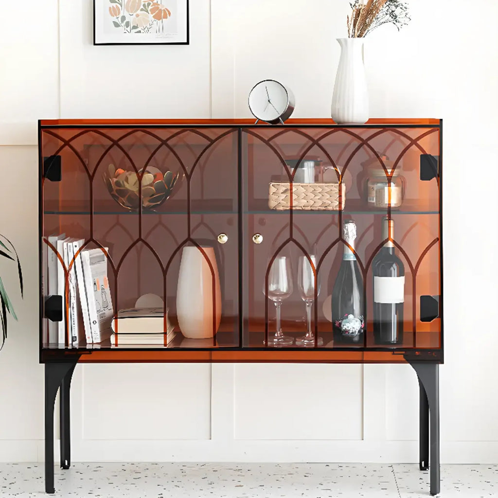 Minimalist Square Acrylic Display Cabinet with Doors