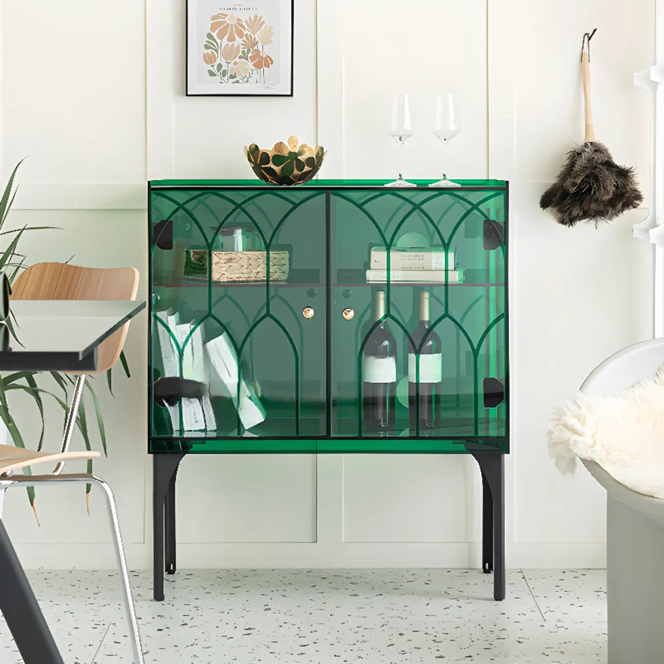 Minimalist Square Acrylic Display Cabinet with Doors