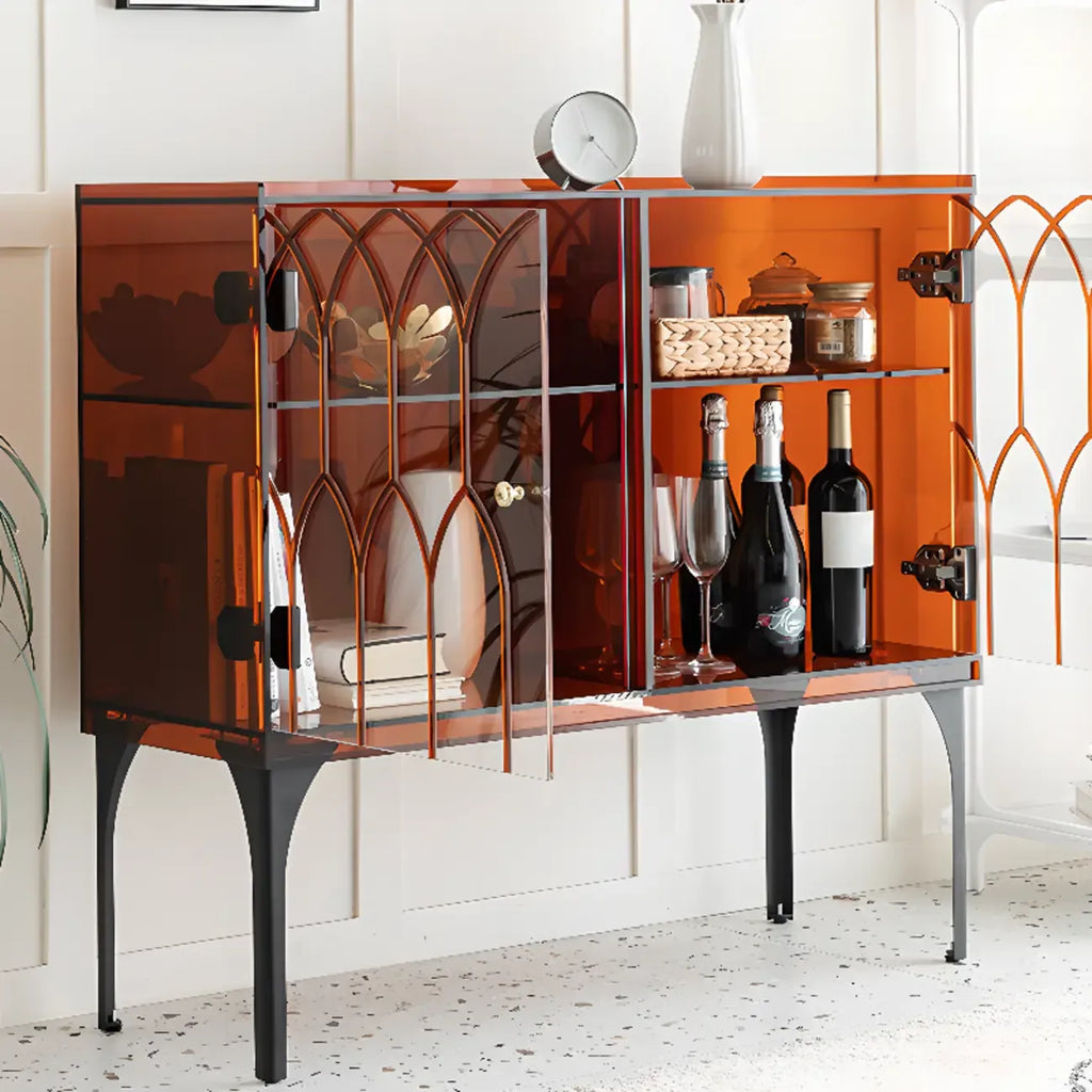 Minimalist Square Acrylic Display Cabinet with Doors