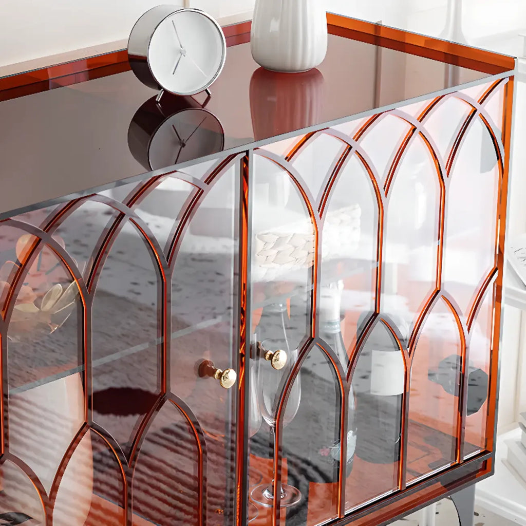 Minimalist Square Acrylic Display Cabinet with Doors