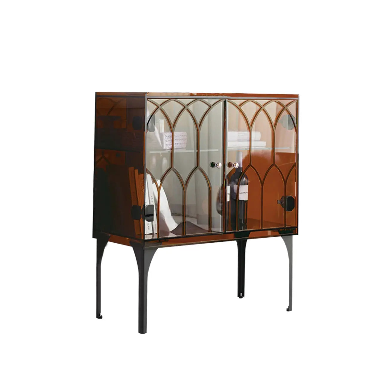 Minimalist Square Acrylic Display Cabinet with Doors