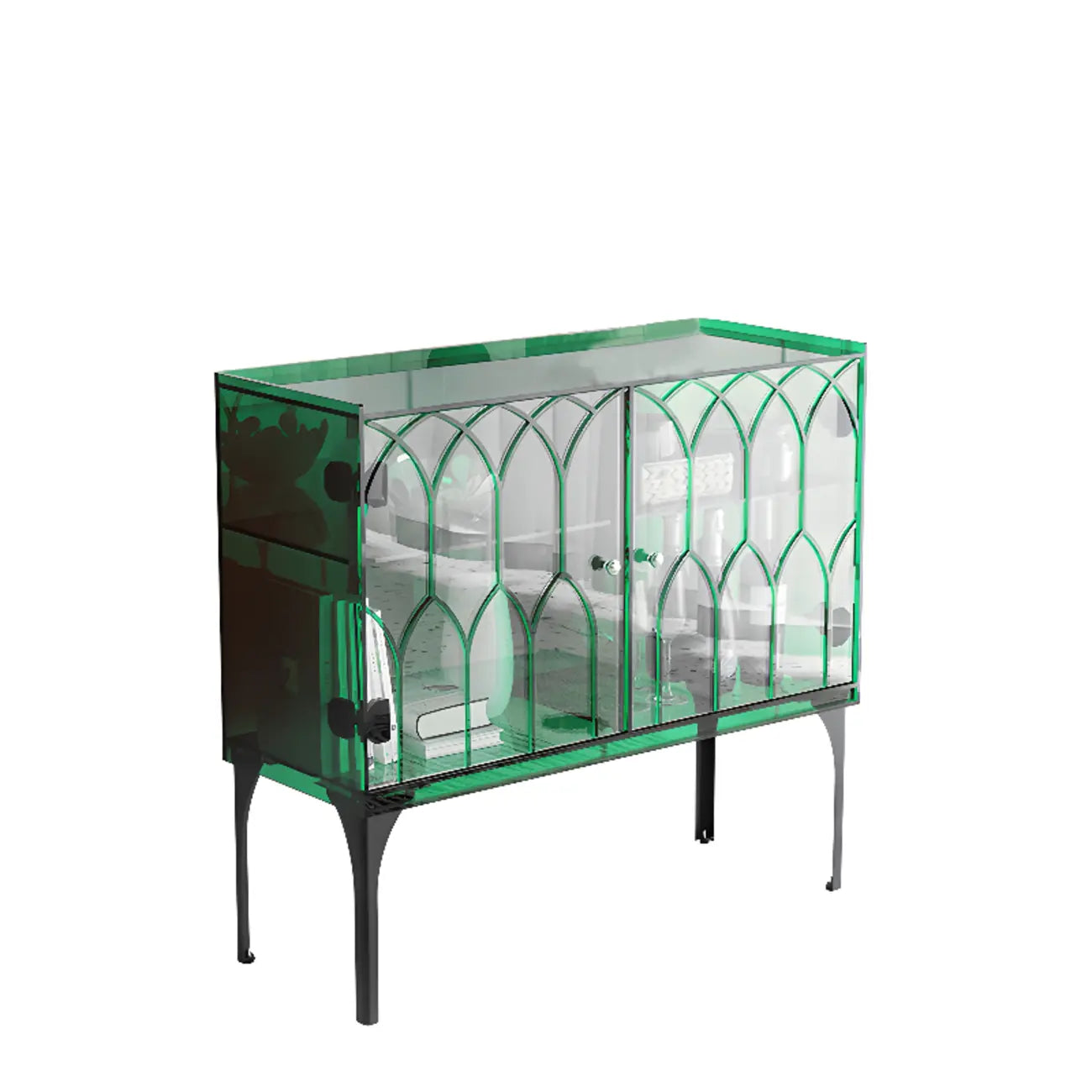 Minimalist Square Acrylic Display Cabinet with Doors