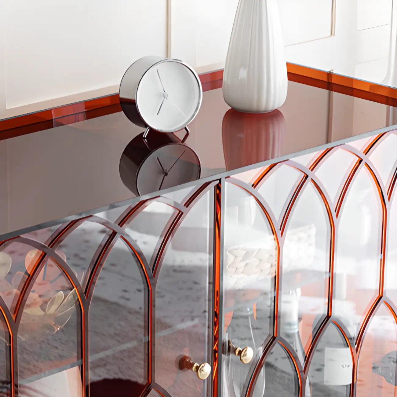 Minimalist Square Acrylic Display Cabinet with Doors