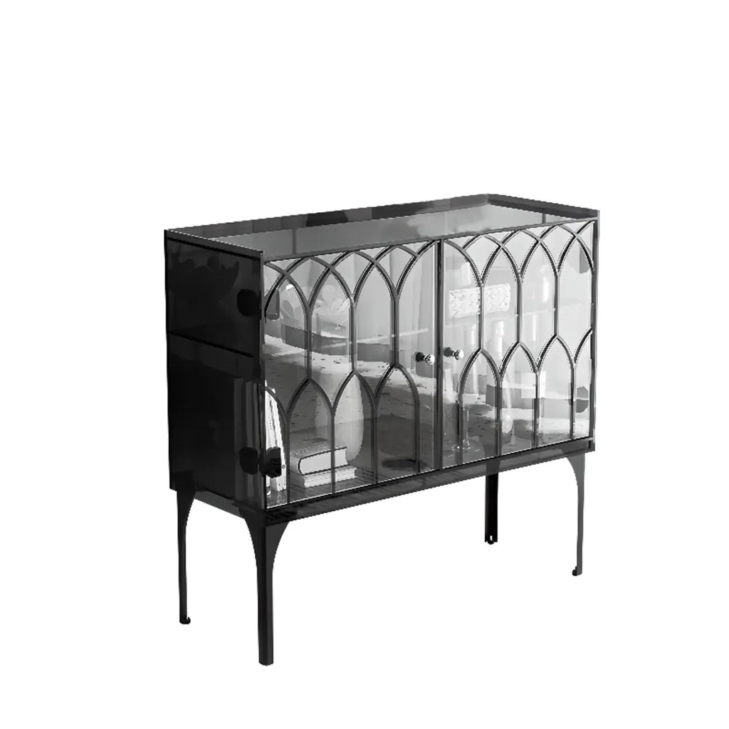 Minimalist Square Acrylic Display Cabinet with Doors