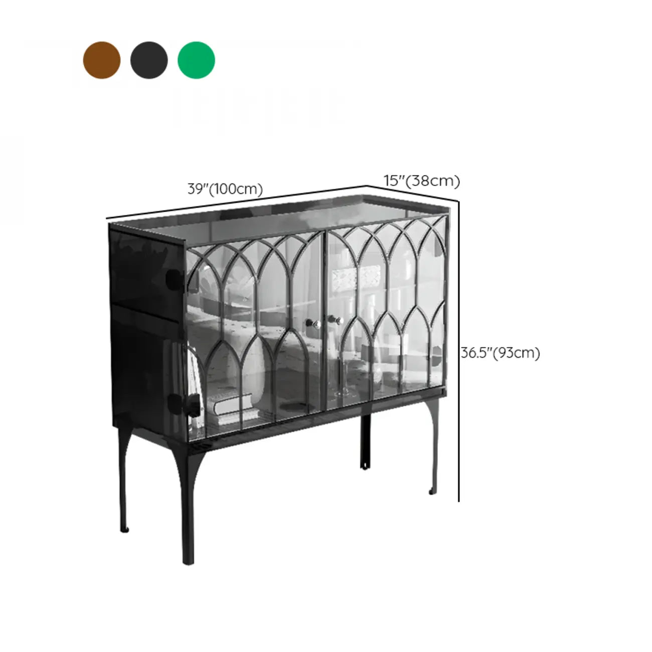 Minimalist Square Acrylic Display Cabinet with Doors