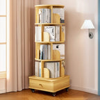 Unique Rotating Closed Back Wooden Storage Bookcase