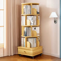 Unique Rotating Closed Back Wooden Storage Bookcase