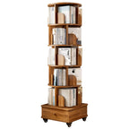 Unique Rotating Closed Back Wooden Storage Bookcase