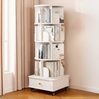 Unique Rotating Closed Back Wooden Storage Bookcase