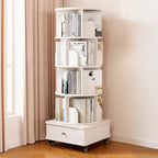 Unique Rotating Closed Back Wooden Storage Bookcase