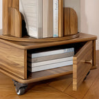Unique Rotating Closed Back Wooden Storage Bookcase