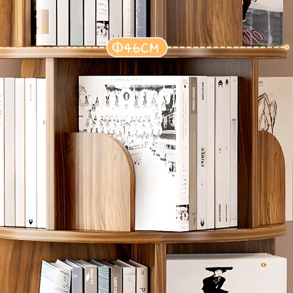 Unique Rotating Closed Back Wooden Storage Bookcase