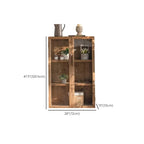 Traditional Multi-Shelves Brown Wooden Flip-Up China Cabinet