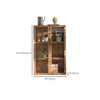 Traditional Multi-Shelves Brown Wooden Flip-Up China Cabinet