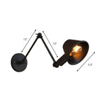 Adjustable Industrial Black  Swing Arm LED Wall Sconce