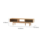 Natural Wood TV Stand with 2 Cabinets