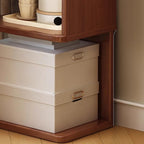 Minimalism Vertical Brown Wood Corner Bookcase