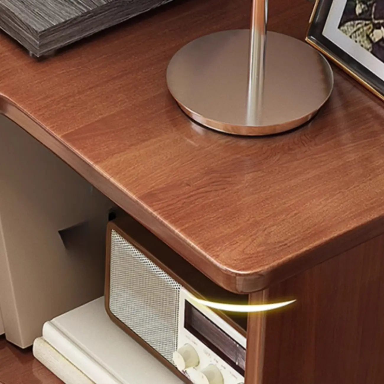 Minimalism Vertical Brown Wood Corner Bookcase