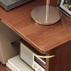 Minimalism Vertical Brown Wood Corner Bookcase
