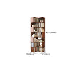 Minimalism Vertical Brown Wood Corner Bookcase
