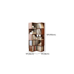 Minimalism Vertical Brown Wood Corner Bookcase
