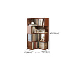 Minimalism Vertical Brown Wood Corner Bookcase
