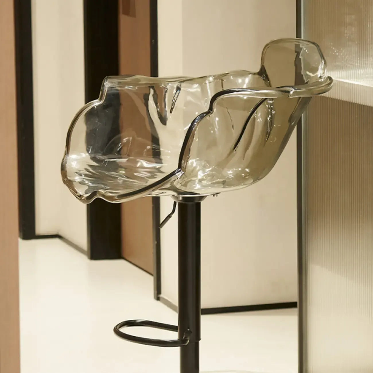 Clear Acrylic Swivel Adjustable Height Bar Stools with Backs
