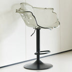 Clear Acrylic Swivel Adjustable Height Bar Stools with Backs