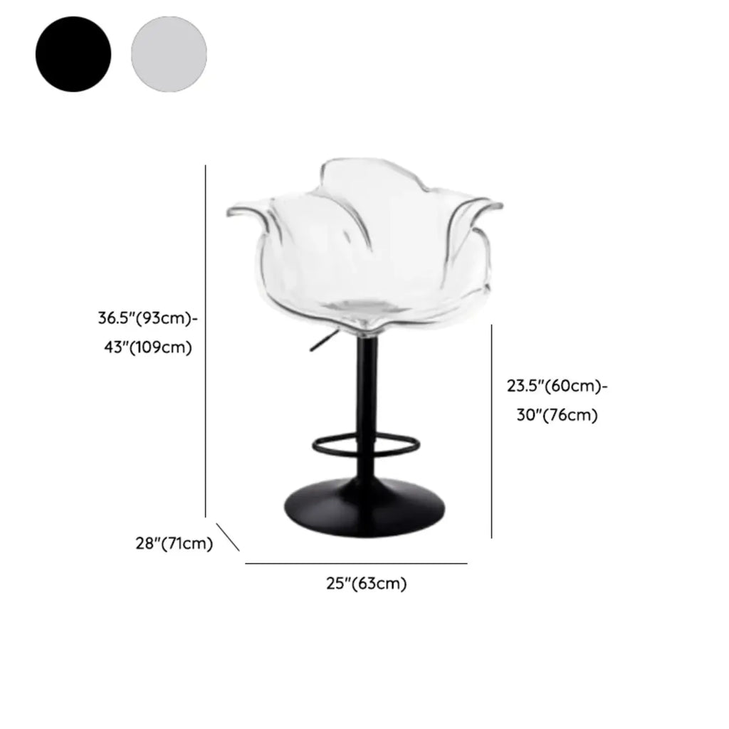 Clear Acrylic Swivel Adjustable Height Bar Stools with Backs