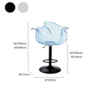 Clear Acrylic Swivel Adjustable Height Bar Stools with Backs